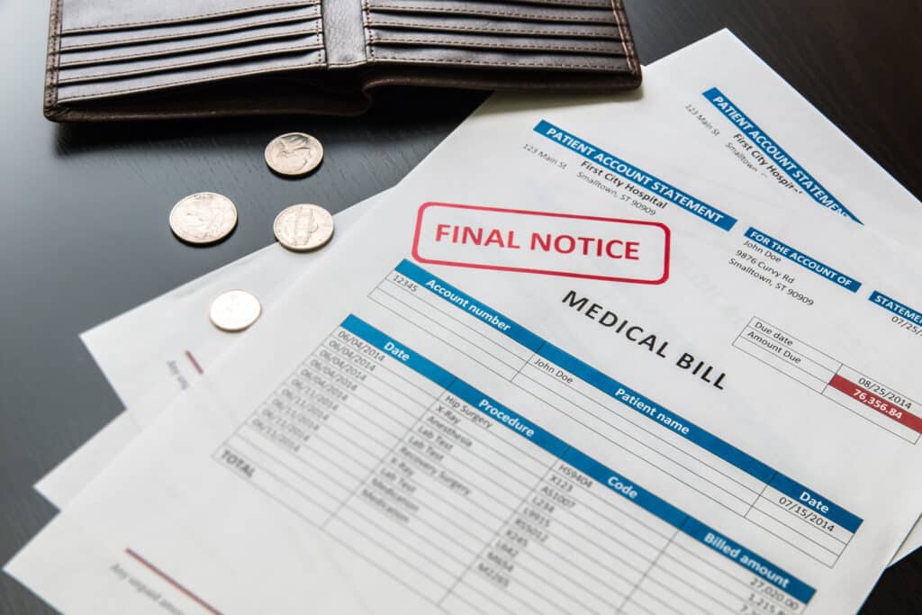 Medical records and notes after a vehicle collision